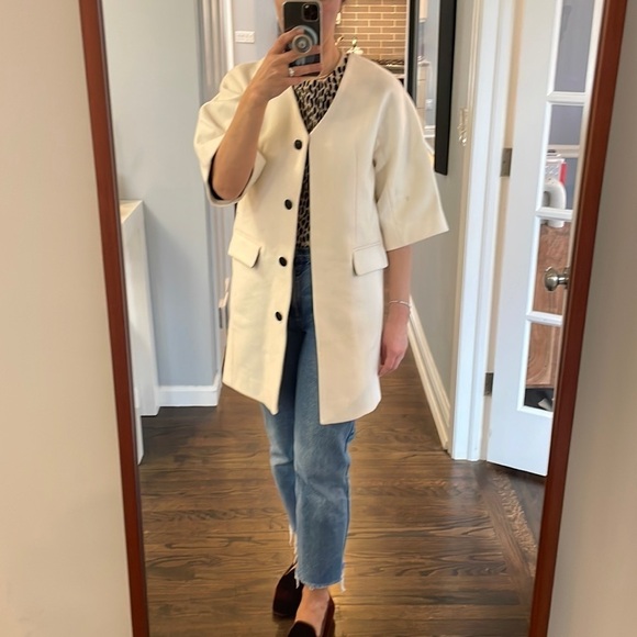 Club Monaco Italian Wool Retro Cream Coat - Picture 1 of 14